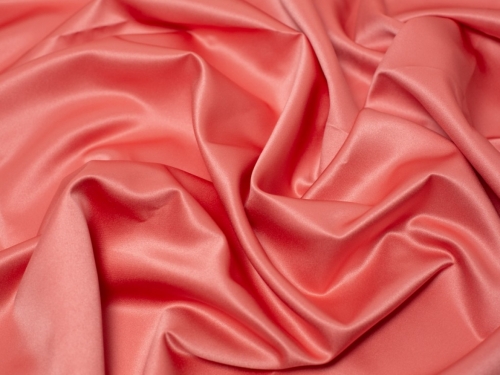 Stretch Woven Duchess Satin Fabric Coral
