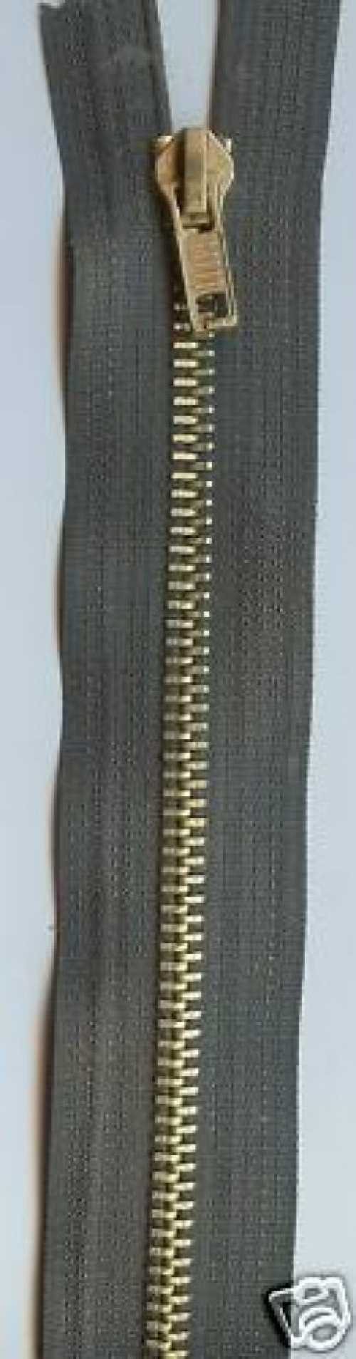 Metal Closed End Jean Zips Khaki Green