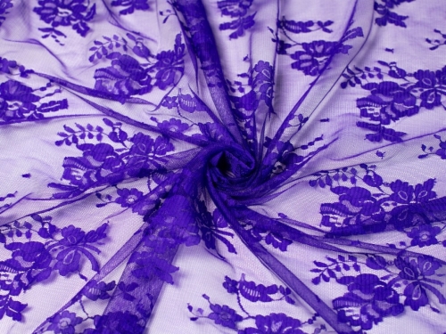 Deadstock Chantilly Tulle Lace Fabric Violet