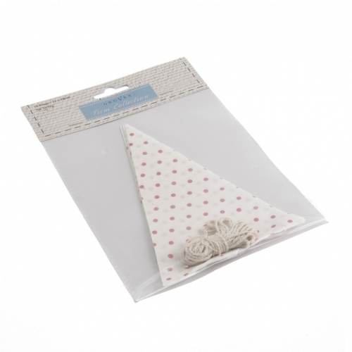 Bunting Sewing Kit White & Pink Spot