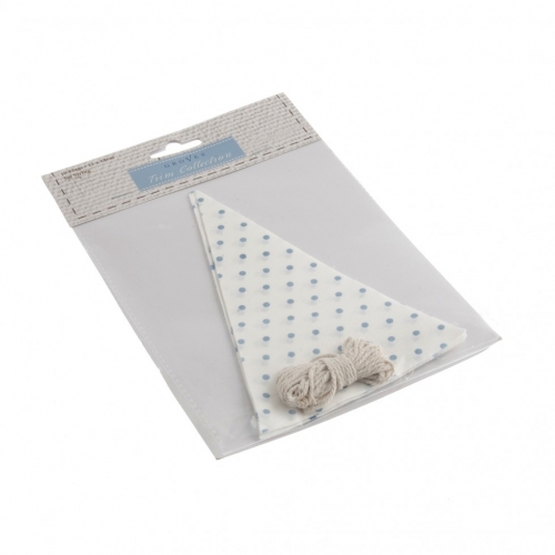 Bunting Sewing Kit White & Blue Spot