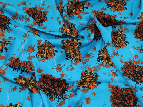 Lady McElroy Florenza Slub Crepe Fabric Turquoise
