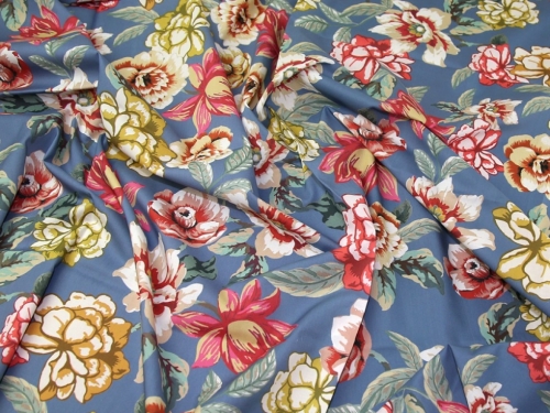 Lady McElroy Marlie Cotton Lawn Fabric Smoke Blue