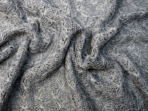 Lady McElroy Crochet Lace Fabric Silver Grey