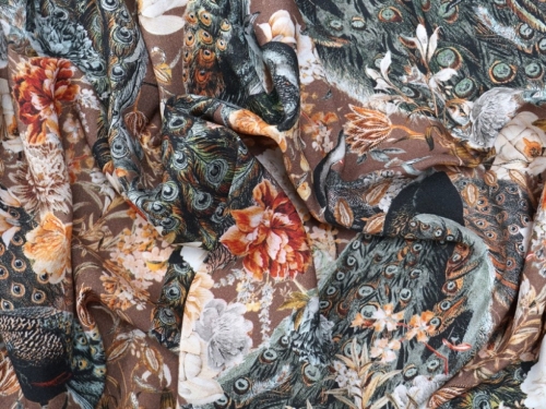 Lady McElroy Loretta Stretch Woven Viscose Fabric Chestnut