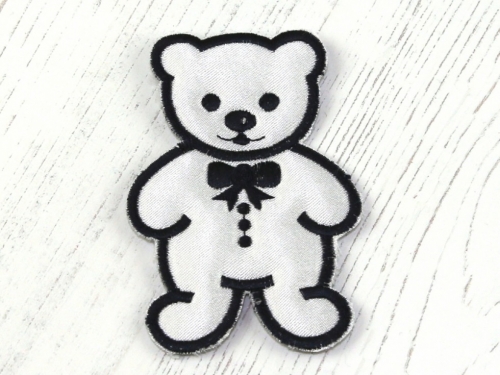 Satin Teddy Bear Patch Motif Navy Blue