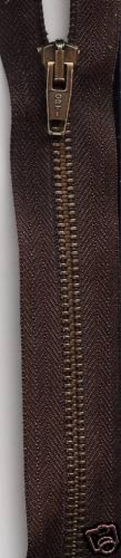 Opti Antique Metal Open End Zips Brown