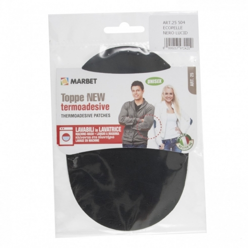 Marbet Metallic Leather Look Patches Gloss Black