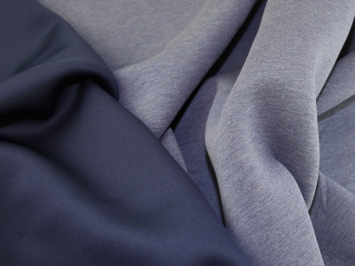 Lady McElroy Reversible Scuba Stretch Knit Fabric Oxford Blue