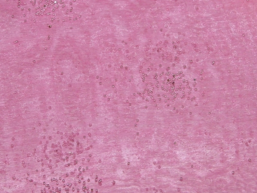 Deadstock Embellished Organza Fabric Cerise Pink