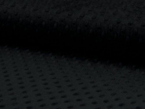 Deadstock Embossed Dimple Plush Fleece Fabric Black