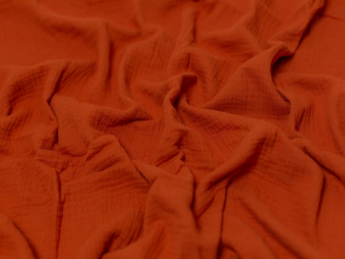 Minerva Core Range Cotton Double Gauze Fabric Terracotta