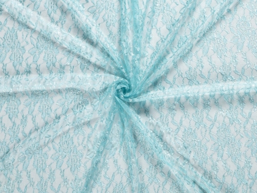 Fine Floral Lace Fabric Aqua