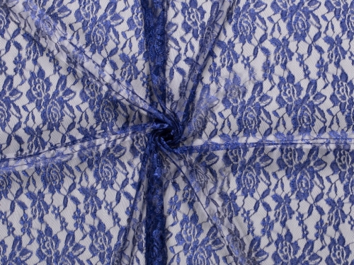 Fine Floral Lace Fabric Cobalt Blue