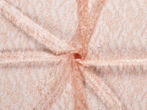 Fine Floral Lace Fabric Peach