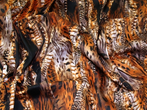 Deadstock Woven Stretch Cotton Sateen Fabric Brown