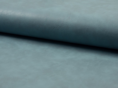Deadstock Textured Faux Leather Fabric Dusty Aqua