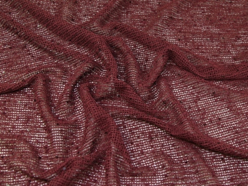 Deadstock Sequin Lace Fabric Wine