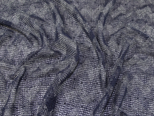 Deadstock Sequin Lace Fabric Navy Blue