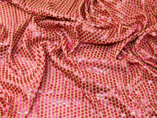 Deadstock Sequin Georgette Fabric Pink