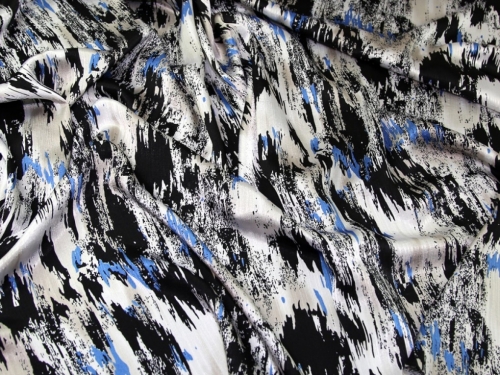 Deadstock Crinkle Satin Fabric Blue