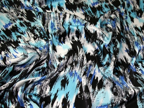 Deadstock Crinkle Satin Fabric Turquoise