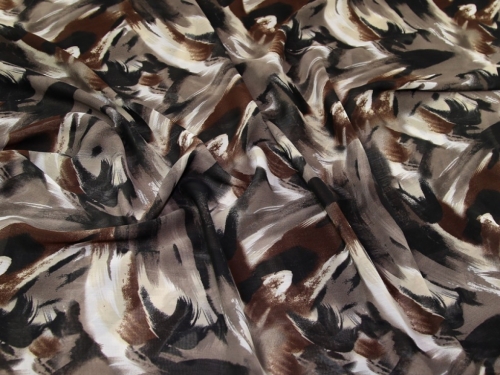 Deadstock Crinkle Sheer Chiffon Fabric Brown