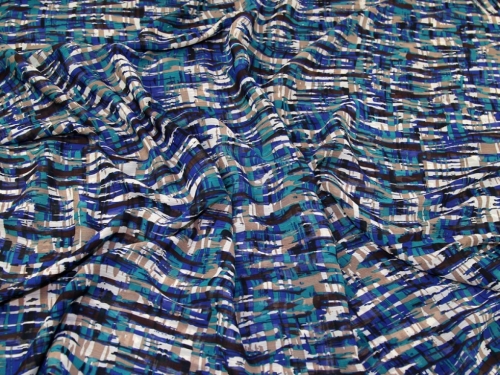 Deadstock Crinkle Sheer Chiffon Fabric Teal