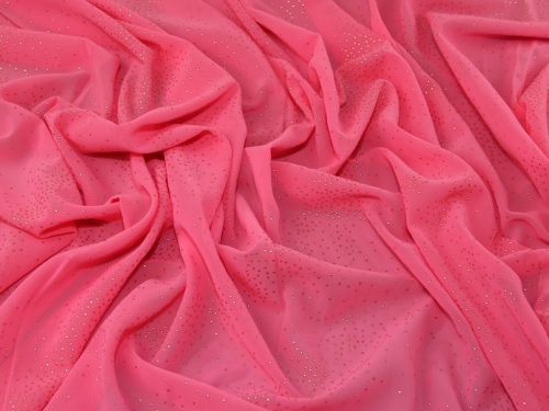 Deadstock Stardust Sheer Chiffon Fabric Pink