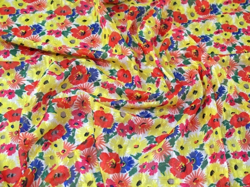 Deadstock Chiffon Dobby Fabric Red
