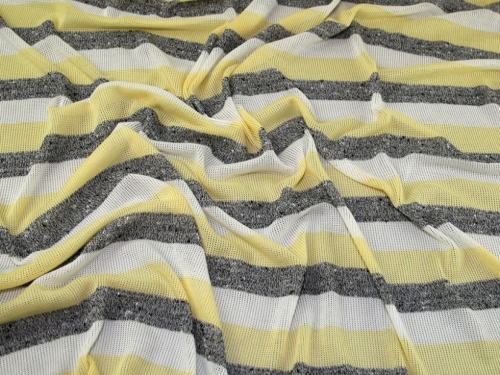 Deadstock Slub Sweater Knit Stretch Fabric Lemon