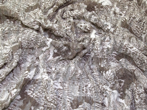 Deadstock Stretch Lace Fabric Taupe