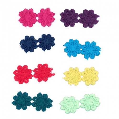 Daisy Guipure Lace Trim Red