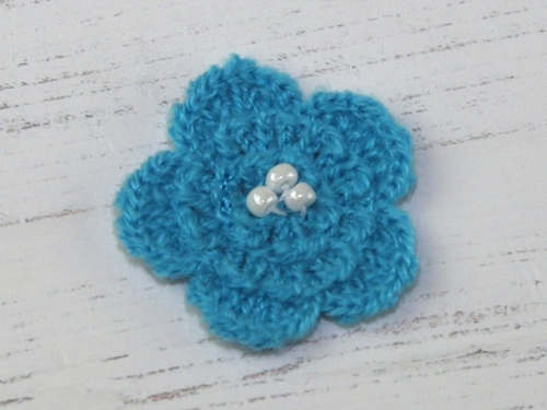 Beaded Flower Patch Motif Turquoise