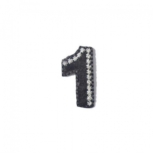 Numbers Patch Motif Black Number 1