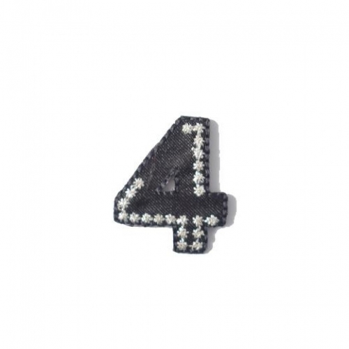 Numbers Patch Motif Black Number 4