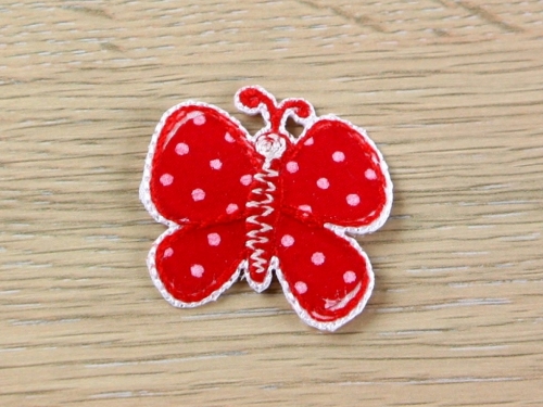 Spotty Butterfly Patch Motif (Value Pack of 3) Red