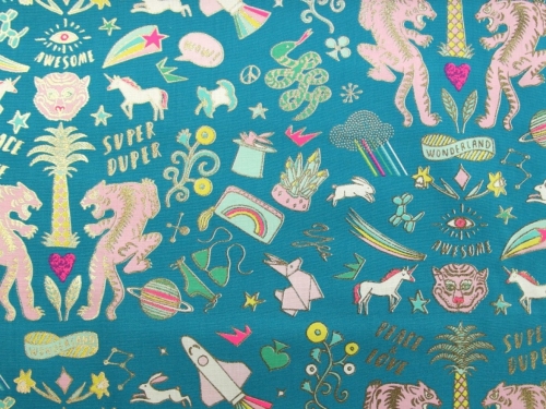 Rico 100% Cotton Fabric Turquoise