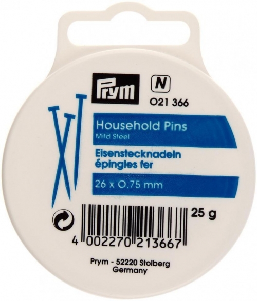 Prym Straight Household Pins Silver