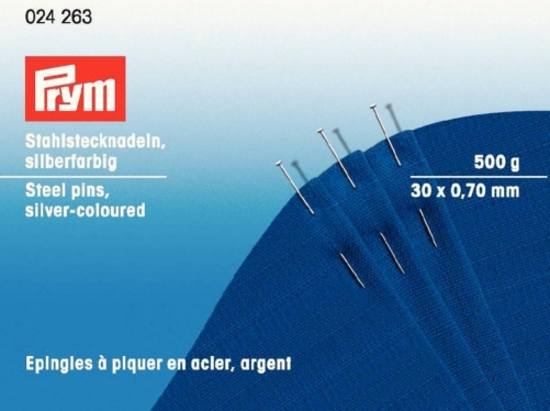 Prym Hardened Steel Pins Silver