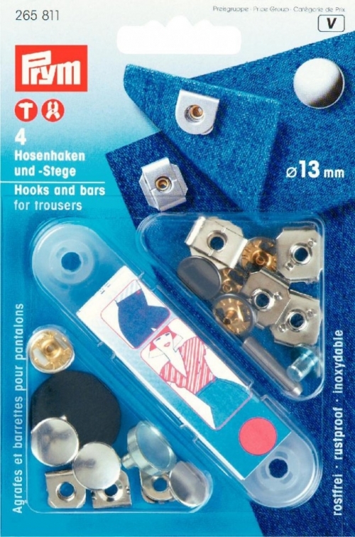 Prym Snap On Hook & Bar Fasteners Silver