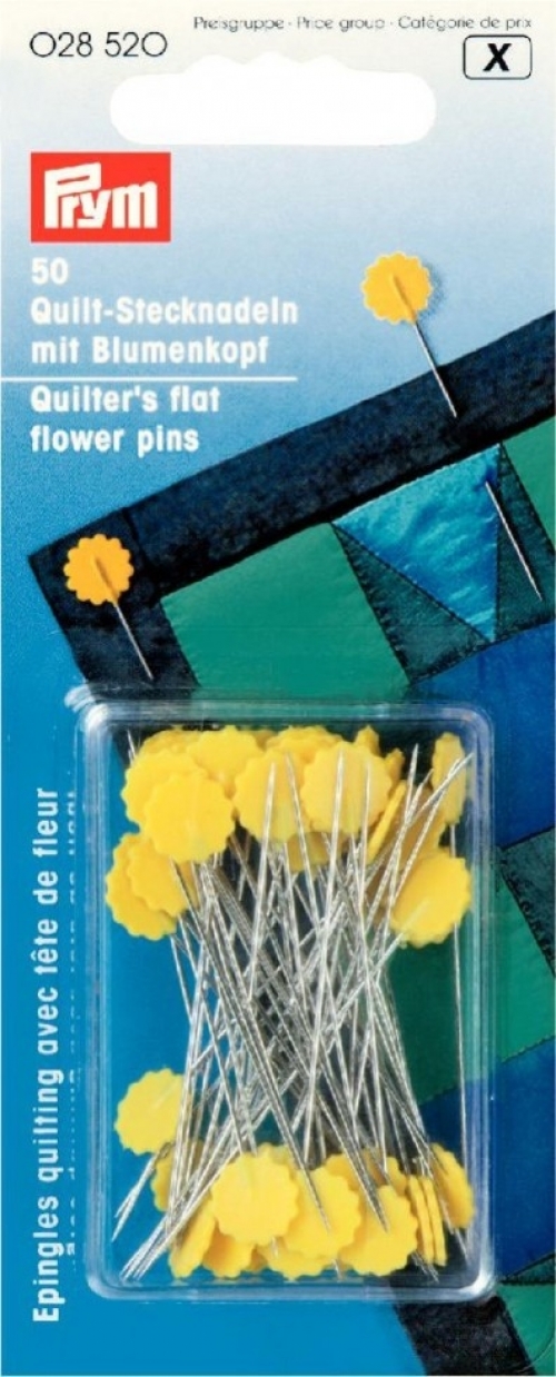 Prym Quilters Flat Flower Pins Yellow