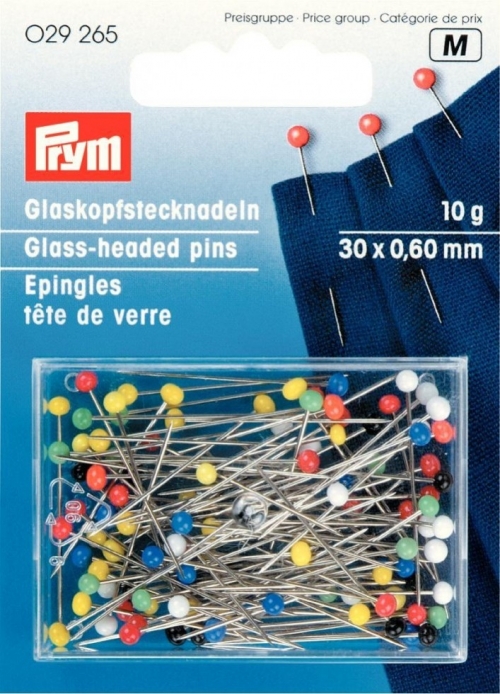 Prym Glass Headed Pins Assorted Colours