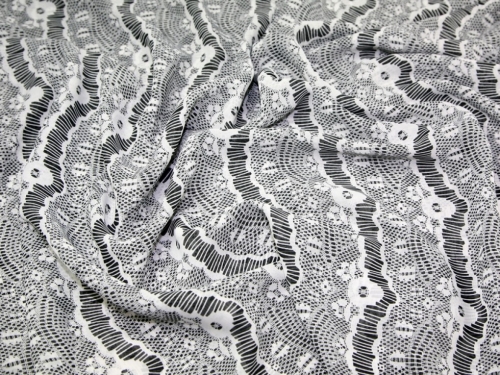 Deadstock Sheer Chiffon Fabric Black & White