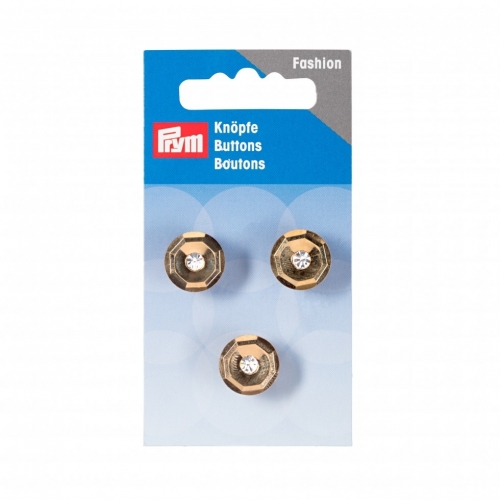 Prym Diamante Crystal Buttons Gold