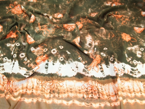 Deadstock Sheer Chiffon Fabric Brown & Orange