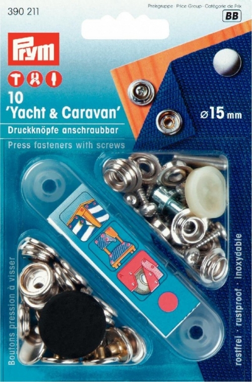 Prym Yacht Caravan Snaps Press Fasteners Silver