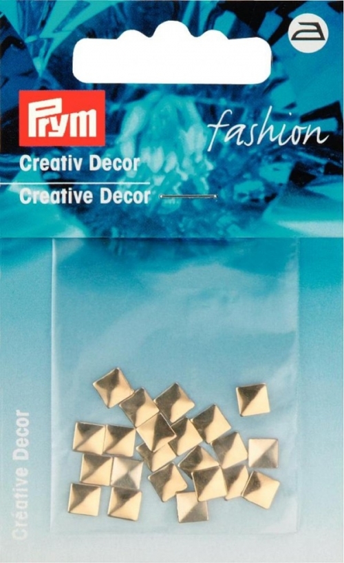 Prym Square Metal Studs Gold