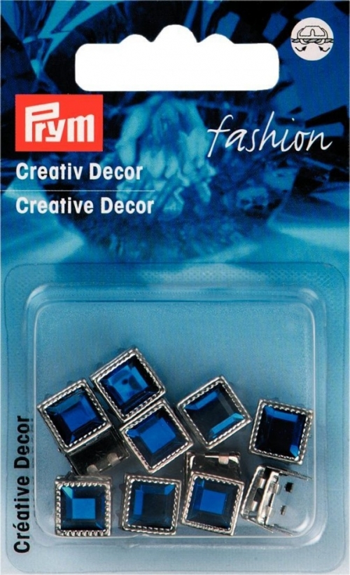 Prym Square Metal Studs Blue
