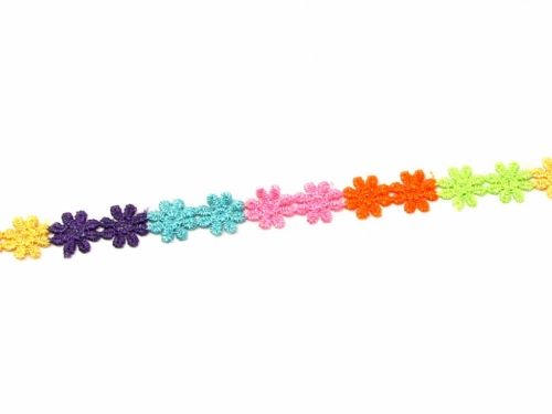 Floral Guipure Lace Trim Multicoloured